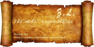 Zámbó Leonidász névjegykártya